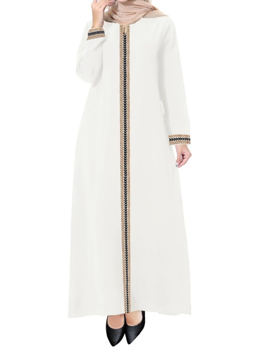 Embroidered Abaya Dress for Women | Modest Muslim Prayer Robe | Elegant Style